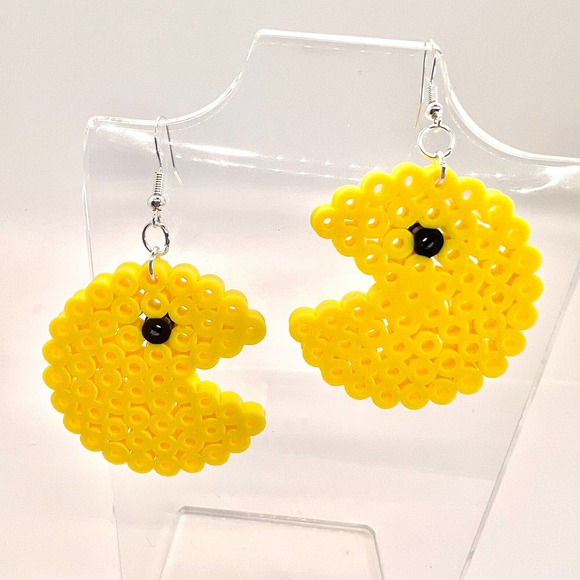 PacMan Earrings - Gamer Earrings - Retro Earrings - Perler Earrings - 90s Y2k - Picture 1 of 9